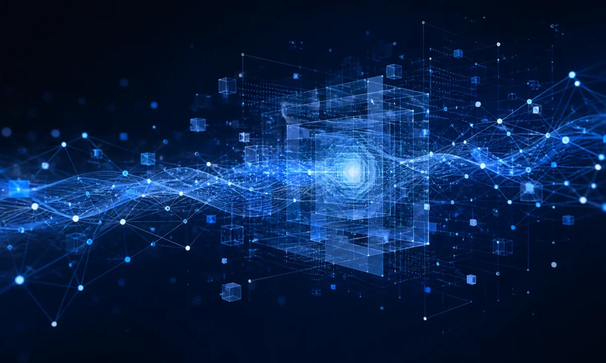 An abstract luminous data lattice and connected neural network